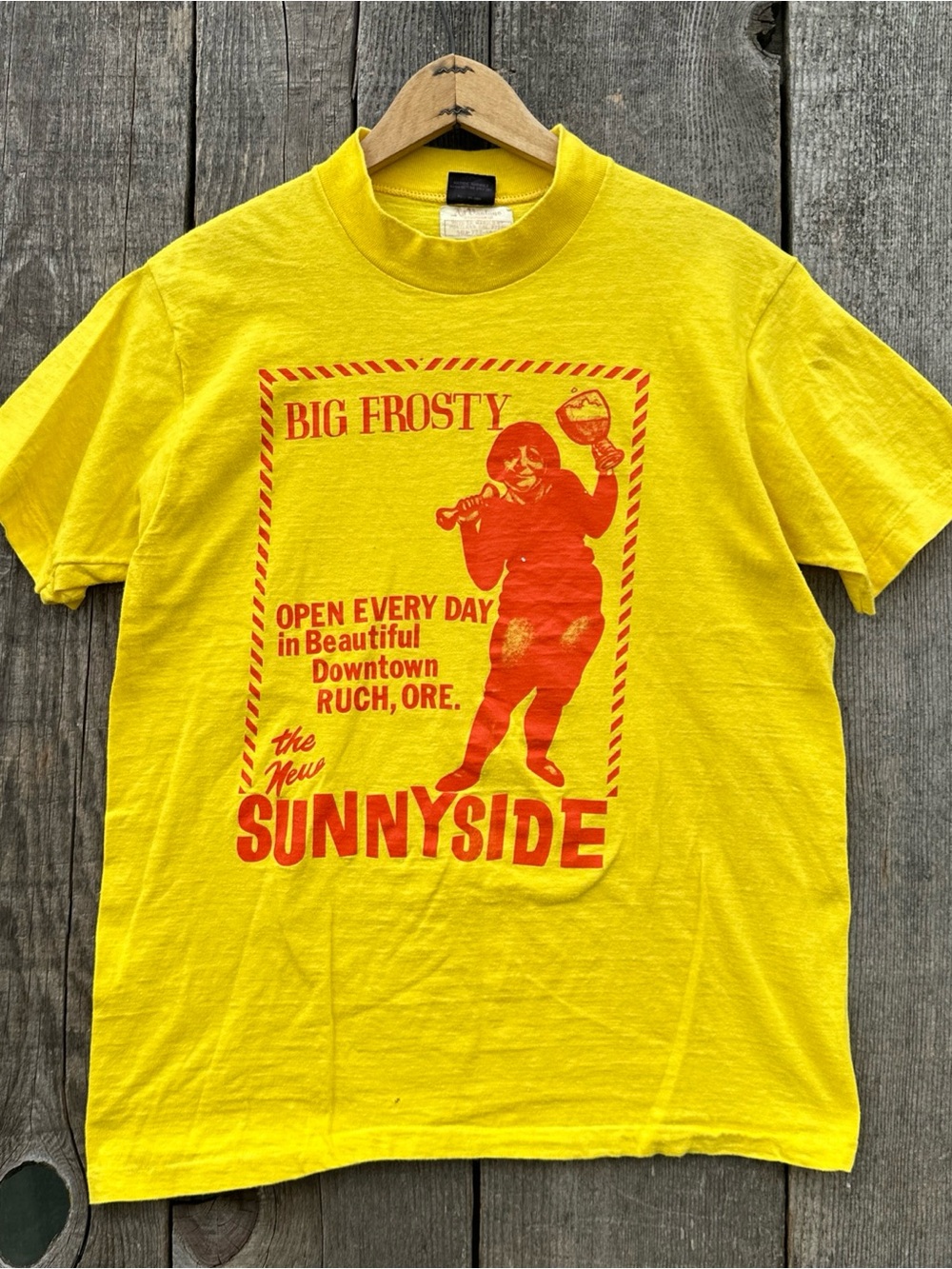 VTG Early 80s "Big Frosty" New Sunnyside Bar Ruch Oregon Single Stitch T-Shirt M